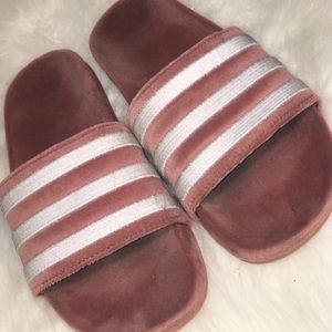 Very gentle used Suede Adidas slides
